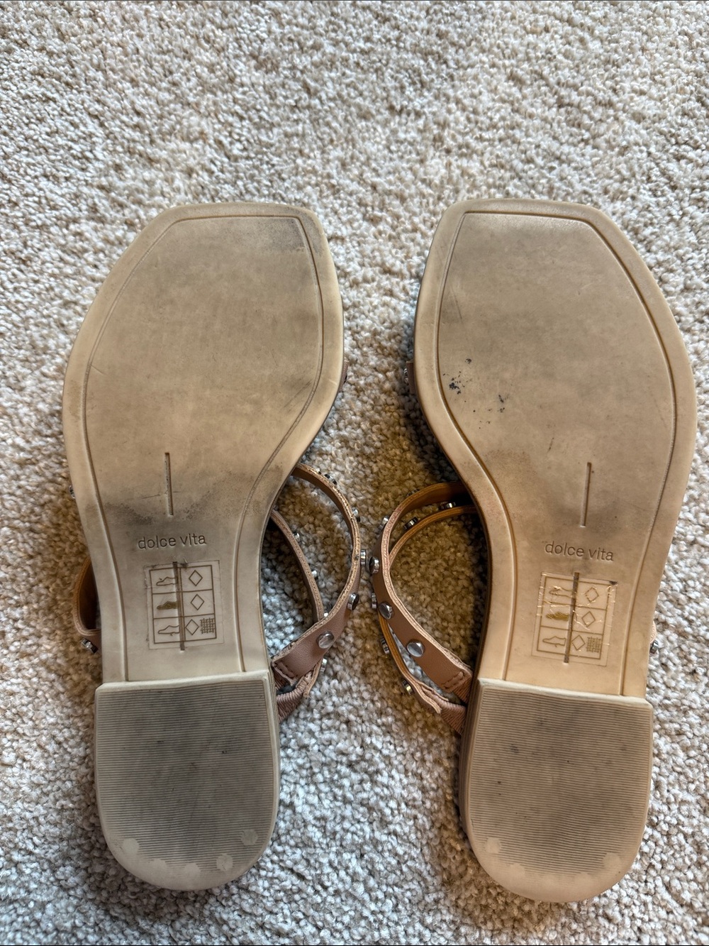 Dolce Vita Brown Studded Croc-Embossed Slide Sandals - Picture 3 of 4
